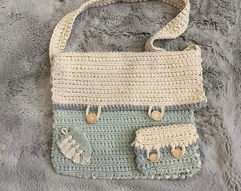 Crochet Macrame Satchel / Messenger Bag and Purse Bundle