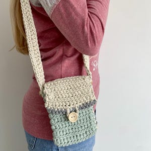 Gehaakte telefoontas, handgemaakte schoudertas, kleine schoudertas, groene gehaakte tas