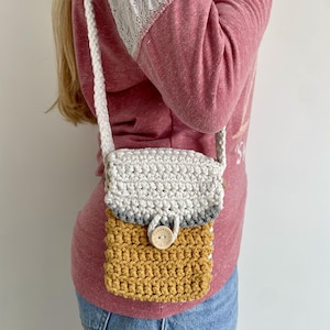 Custodia per cellulare all'uncinetto, graziosa borsa, borsa fatta a mano, piccolo regalo all'uncinetto, custodia per cellulare gialla.