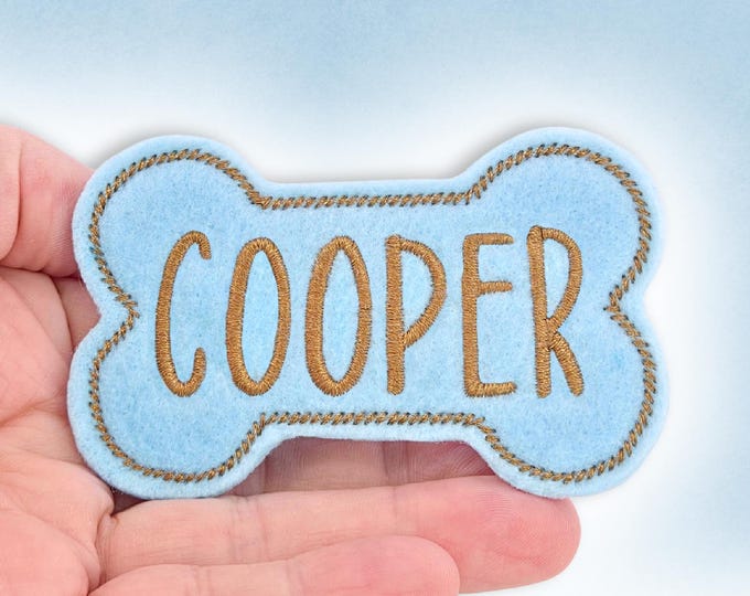 Custom Dog Bone Collar Bow Tie – Personalized Embroidered Pet Name Tag – Adjustable Collar Accessory