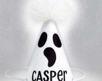 Ghost Dog Birthday Party Hat Personalized,  October Pet Birthday Hat, Holiday Party Hat , Unique Pet Gift, Dog Costume