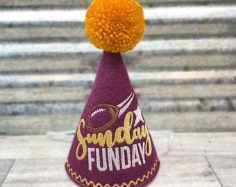 Football Themed Dog Party Hat, Sunday Fun Day, Team Spirit, College Team, Unique Pet Gift, Dog Costume