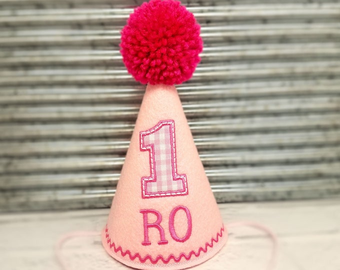 Pink Dog Birthday Hat, Cake Smash Hat, Dog Party Hat, Dogs First Birthday, Pet Birthday, Birthday Hat, Birthday Girl, Photo Prop, Gotcha Day