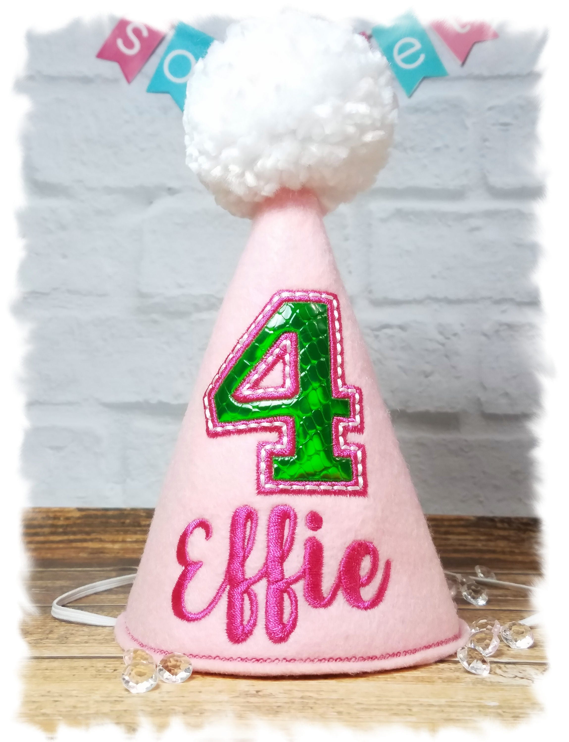 Girl Birthday Hat Dogs First Birthday DOG Birthday Hat Peach/Pink