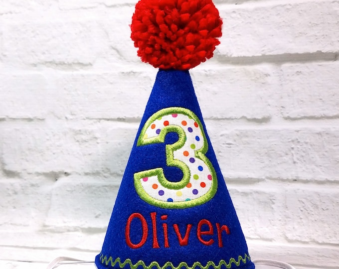 Dog Birthday Hat, ROYAL BLUE Party Hat, Cake Smash Hat, Boy Dog Party Hat, Dogs First Birthday, Pet Birthday, Photo Prop, Gotcha Day