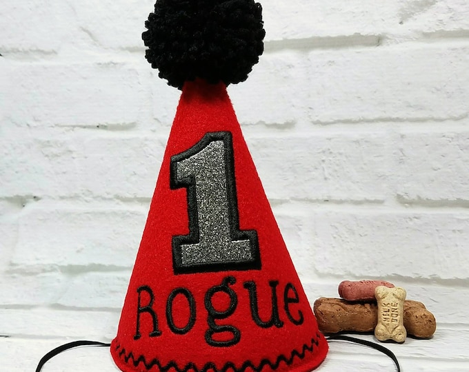 Red Dog Birthday Hat, Dog Party Hat, Gotcha Day Hat, Cake Smash Hat, Dog Birthday Party, Pet Party Hat, Pet Birthday Hat, Dog Costumes