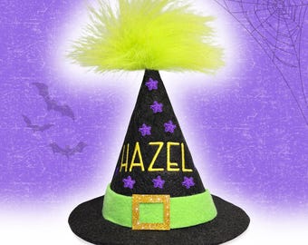 Personalized Pet Witch Hat, Dog Halloween Costume, Cat Witch Hat, Custom Embroidered Pet Hat, Halloween Dog Costume