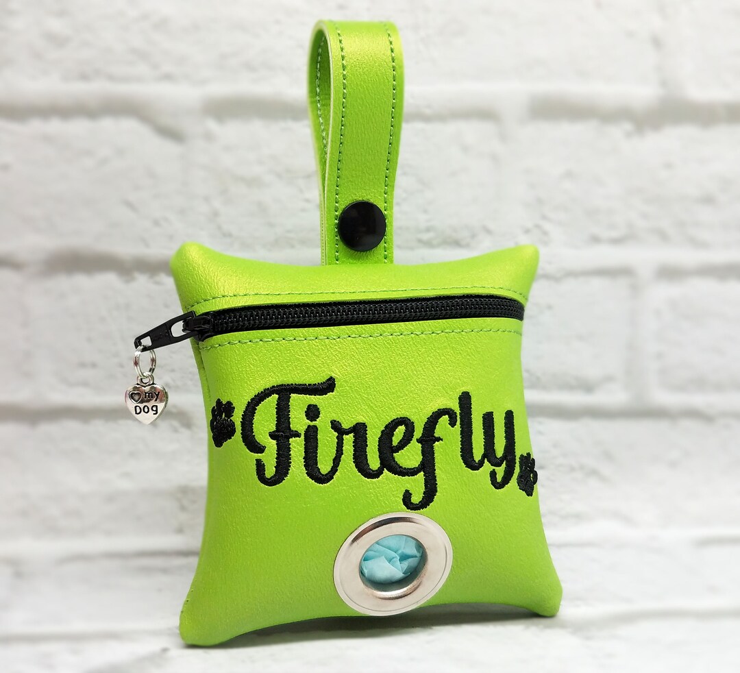Lime Dog Poop Bag Holder With Paws Dog Poo Bag Dispenser Etsy