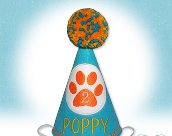 Dog Birthday Hat with Paw, Personalized Cake Smash Hat, Dogs First Birthday, Cat Birthday Party, Fun Photo Props, Gotcha Day Theme Party