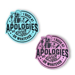 I Suck at Apologies Patch – Laser Engraved Faux Leather Iron-On