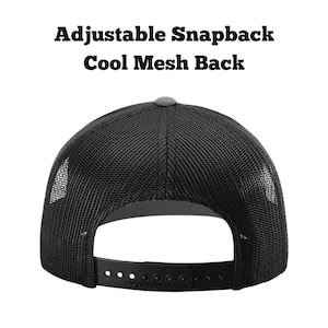 May include: Black mesh back baseball cap with an adjustable snap closure. The back of the cap says "Richardson".