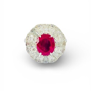 GRS Zertifikat 4ct Natürlicher Keine Hitze Burma unerwärmter Rubin lebendiges Taubenblut Edelstein GG58