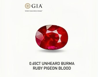 0.65カラット GIA 証明書付き 天然非加熱ビルマ産ルビー ピジョンブラッドカラー アイクリーン 宝石