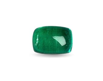 5.34 Carats Natural Emerald Russia cabochon green color eye clean  gemstone