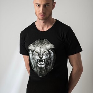 Motion Graphic T-shirt The Lion King Who Roared 3D-geprint dier, cool T-shirt voor heren afbeelding 3