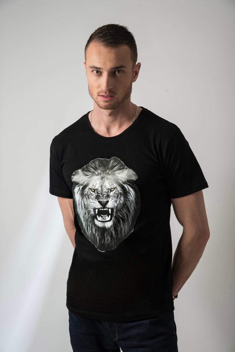 Motion Graphic T-shirt The Lion King Who Roared 3D-geprint dier, cool T-shirt voor heren afbeelding 3