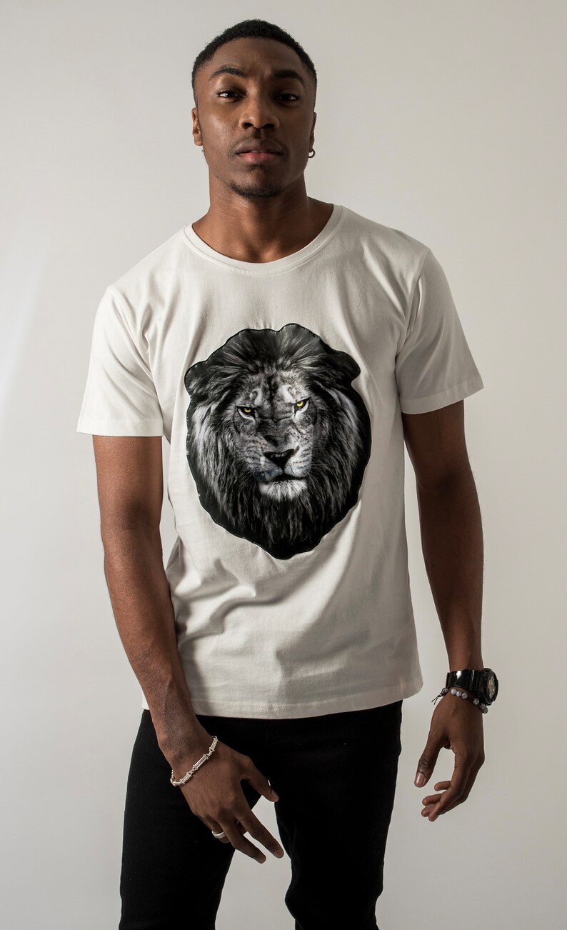 Motion Graphic T-shirt The Lion King Who Roared 3D-geprint dier, cool T-shirt voor heren afbeelding 2