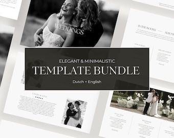 BUNDLE - Wedding brochure / pricing guide template for photographers | Pricing guide | Canva template | Elegant & minimal | English + Dutch