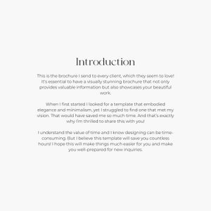 Wedding pricing guide template for photographers, Minimal & elegant Canva template design, Wedding brochure, Canva templates for photographers, wedding clean wedding template