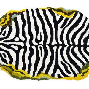 Marty Zebra Hand Tufted Wool Area Rug 100% Woolen Handmade Rug & Carpets For Bedroom, Living Room, Dining Room, Hallway, Any Room