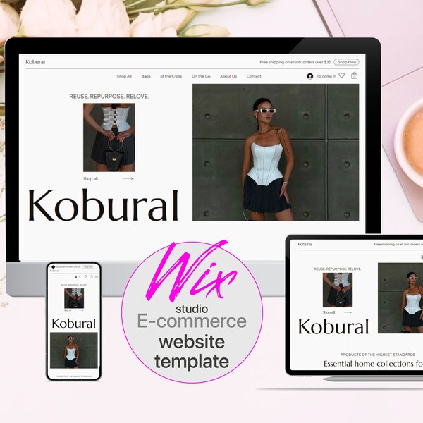 E-Commerce Wix Website Template: Create Your Modern and Luxury Online Boutique, Store!