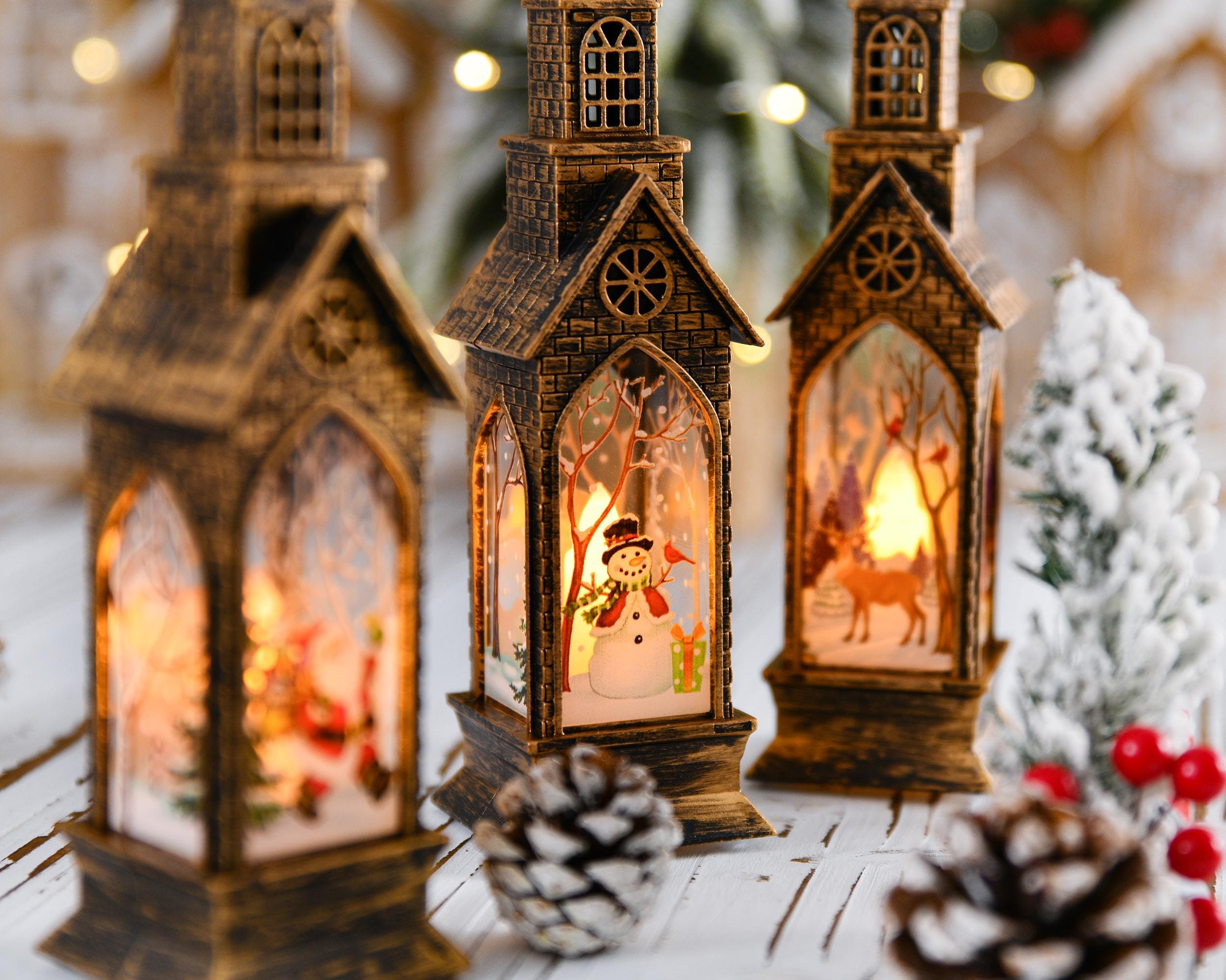 LED Christmas Wind Lantern: Delightful decoration, magical night light, Christmas magical decoration, light up your cozy holiday home