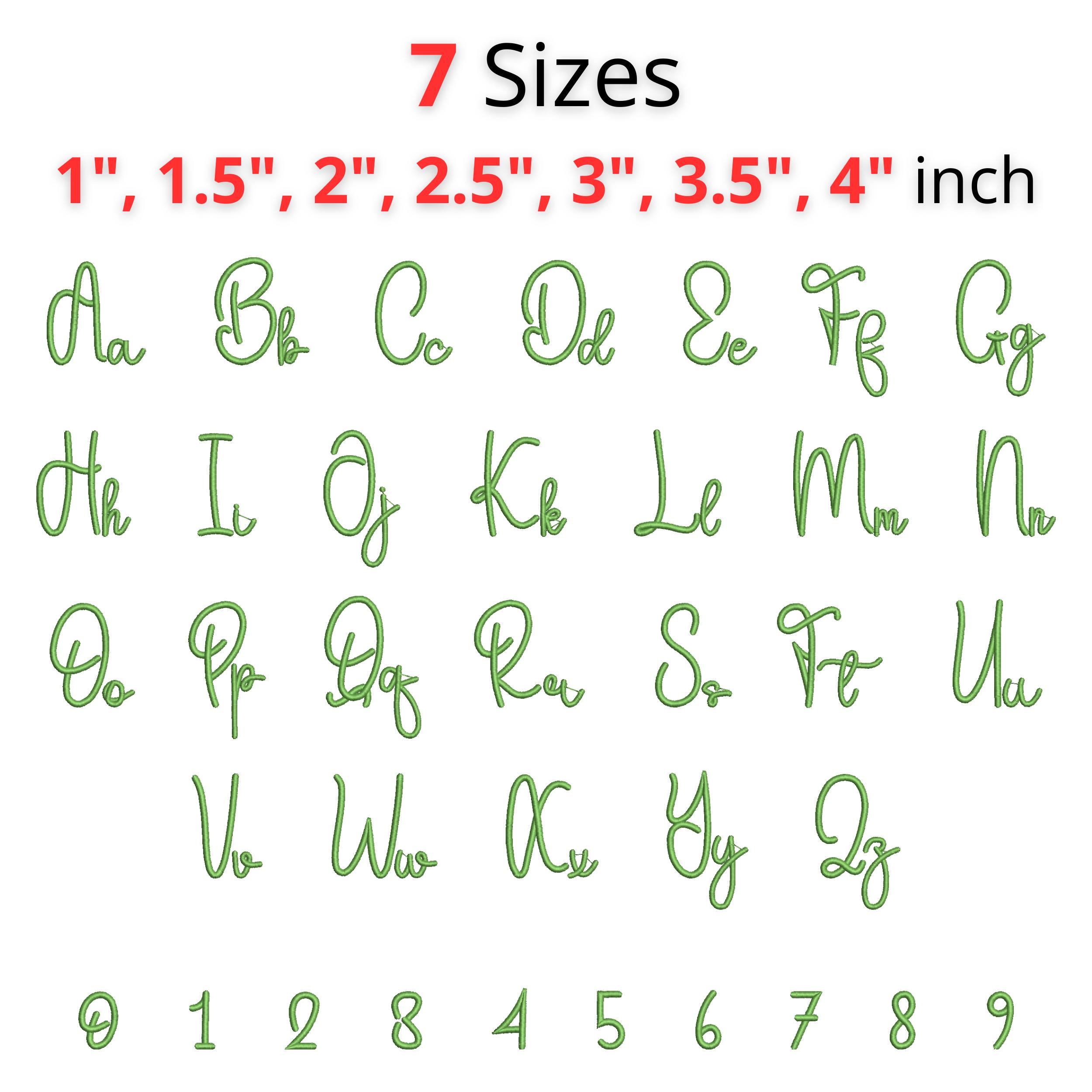6 Script Embroidery Fonts Pack | Script Alphabet Embroidery Fonts | BX ...
