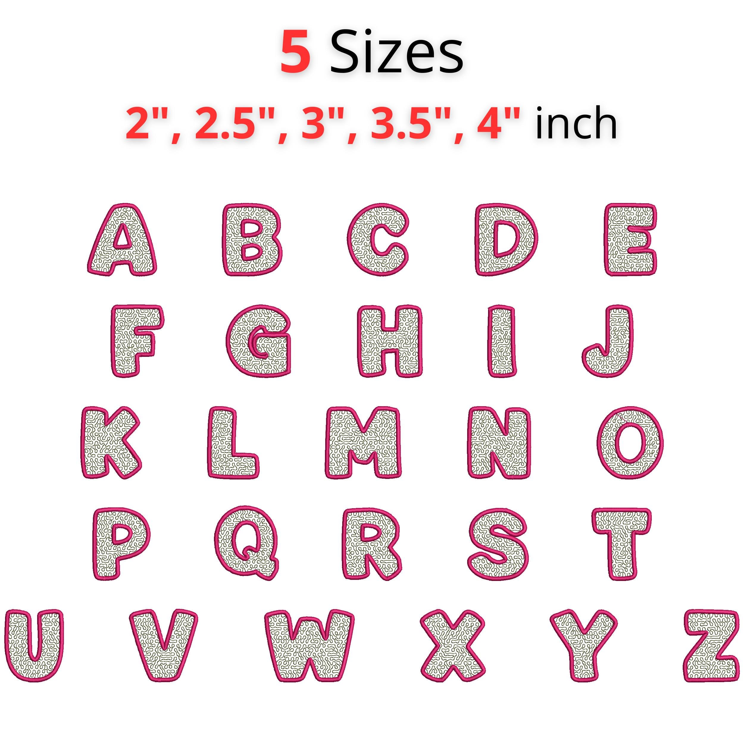 Quilt Applique Alphabet BX Font | Satin Stitch Applique Letters With