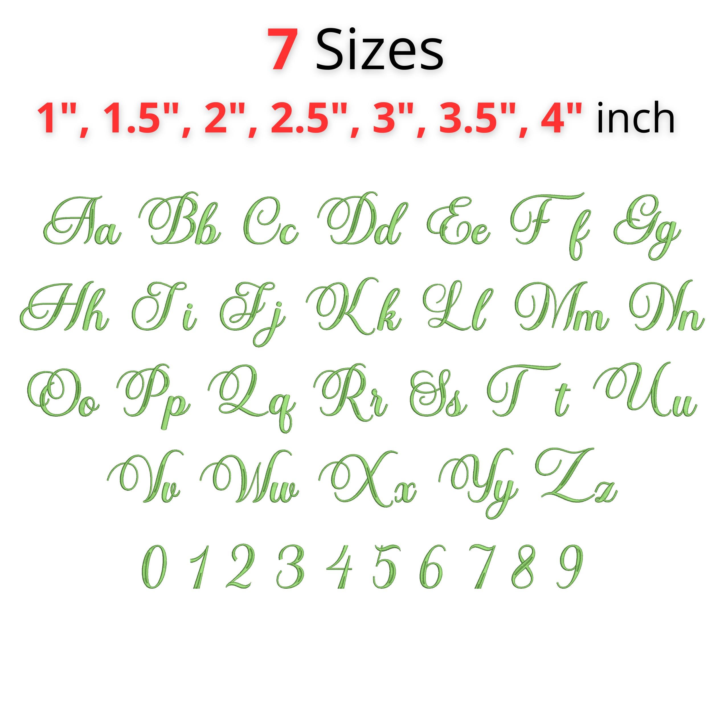 6 Script Embroidery Fonts Pack | Script Alphabet Embroidery Fonts | BX ...
