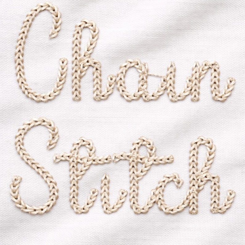 Chain Stitch Script Embroidery Font | Hand Stitch Look Alphabet | 5 ...