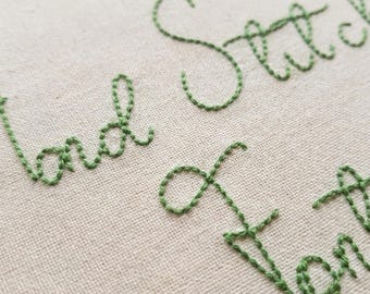 Script Stitching Hand Stitch Embroidery Font | Script Alphabet With Handmade Look | 5 ...