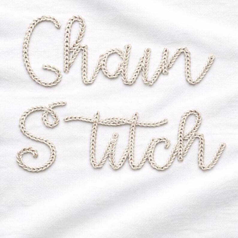Chain Stitch Script Embroidery Font | Handwritten Style BX Font | 5 ...