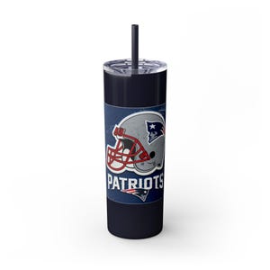 New England Patriots Tumbler, 20oz - NFL Football Team Fan Gift, Travel Cup, BPA Free, Sports Drinkware, Gift for Him, Father&#39;s Day Present