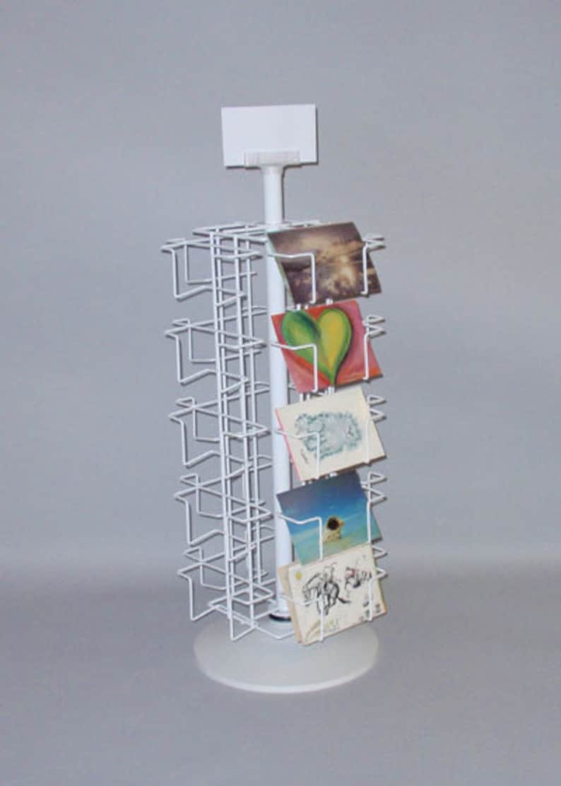 Post Card Display Rack 20 Pockets 4X6 Spinner Postcard Carousel Made in
