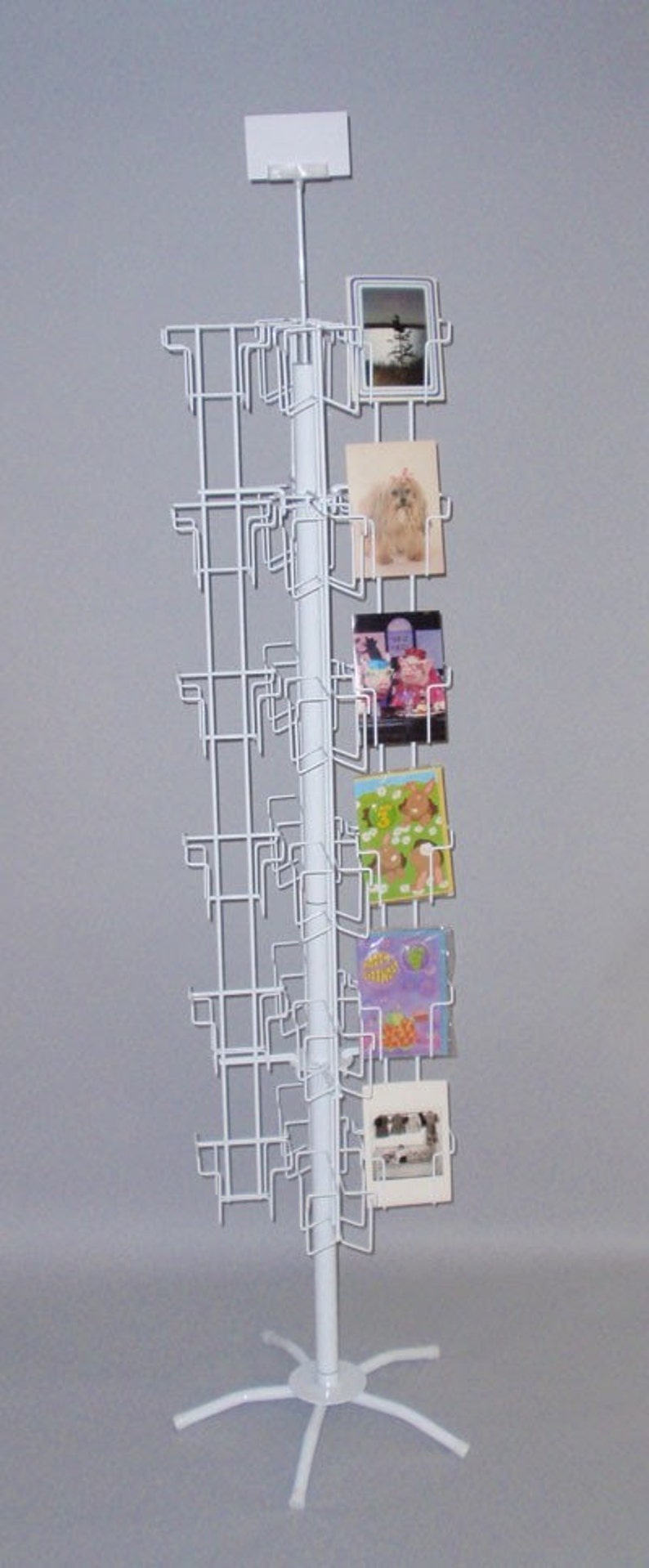 Note Greeting Card Display Rack 48 Pockets Spinnter 4 7/8 4x6 A2