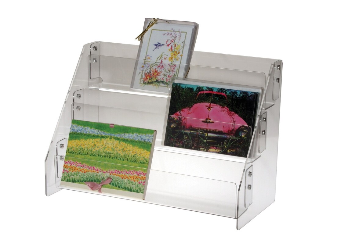 Note Greeting Card Display Rack New Acrylic 3 Tier 16 Etsy