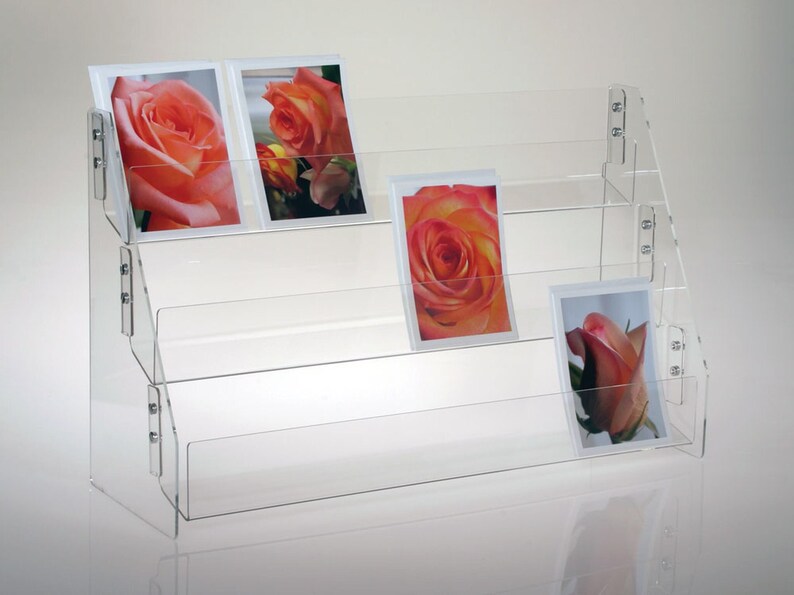 OPTIONS 3 TIER 4 TIER Note Greeting Card Display Rack New Acrylic 3 ...