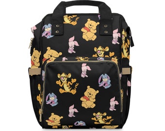 Winnie the Pooh Diaper Bag, Multifunctional Diaper Backpack Mommy Bag, Baby Shower Gift, Gift Nappy Bag, Newborn Gift Bag, New Mom Gift,