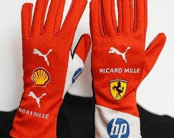 Luvas de corrida de F1 feitas à mão | Luvas de kart personalizáveis | Roupas de corrida profissionais resistentes ao fogo para pilotos