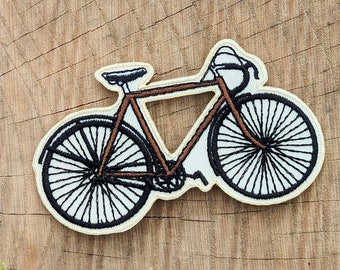 Vintage Road Bike Patch: Iron-On Bicycle applique stocking stuffer