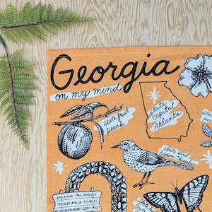 georgia tea towel georgia kitchen towel georgia towel georgia gift georgia decor georgia art image 1