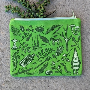 zipper pouch | zipper bag | pencil bag | pencil pouch | woodland bag | forest bag | forest zipper pouch | gnome zipper pouch | snack bag