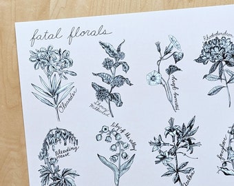 floral art print | plant art print | plant art | flower art | art print | nature art print | nature print | poisonous flower