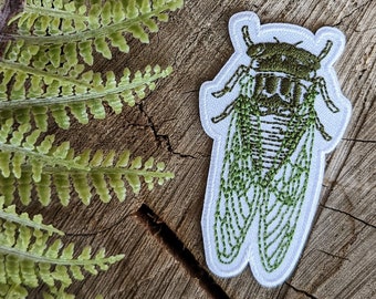 cicada art | cicada patch | cicada embroidered patch | cicada gift | cicada accessory