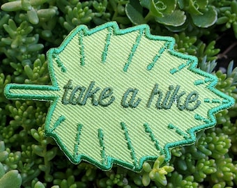 take a hike patch | hiking patch | hike patch | leaf patch | forest patch | woodland patch | embroidered patch | nature patch