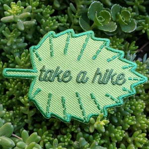 take a hike patch | hiking patch | hike patch | leaf patch | forest patch | woodland patch | embroidered patch | nature patch