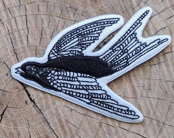 bird patch | animal patch | iron-on bird patch | flying bird | blackbird patch | bird gift