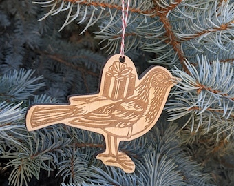 ornament | bird ornament |  woodland ornament | bird gift | woodland decor | wood bird gift | wooden bird