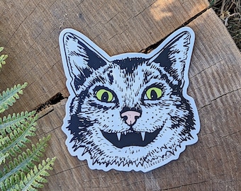 cat sticker | cat face sticker | cat vinyl sticker | cat waterproof sticker | cat gift | cat car sticker