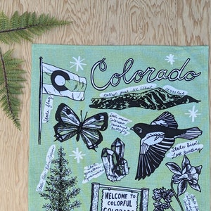 colorado tea towel | colorado gift | colorado art | state symbols towel | colorado dishtowel | colorado towel | colorado dish